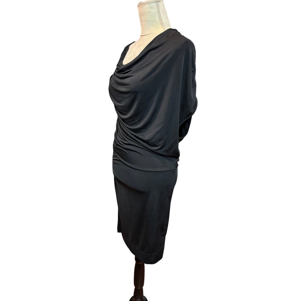 All Saints Black Spitalfields Cocktail Midi Dress Size 6 - Picture 4 of 14